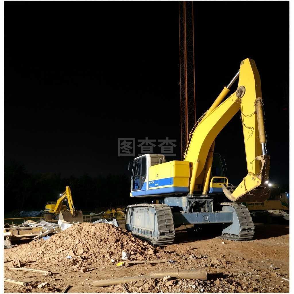 建筑工地上的工業機械